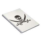 Obsidian Skull Schwerter Pirate Flag Calico Jack Notizblock (Rechte Seite)