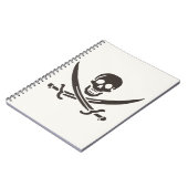 Obsidian Skull Schwerter Pirate Flag Calico Jack Notizblock (Linke Seite)