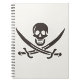 Obsidian Skull Schwerter Pirate Flag Calico Jack Notizblock (Vorderseite)