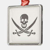 Obsidian Skull Schwerter Pirate Flag Calico Jack Ornament Aus Metall (Links)