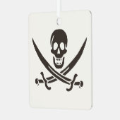 Obsidian Skull Schwerter Pirate Flag Calico Jack Ornament Aus Metall (Vorderseite links)