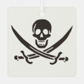 Obsidian Skull Schwerter Pirate Flag Calico Jack Ornament Aus Metall (Rückseite)