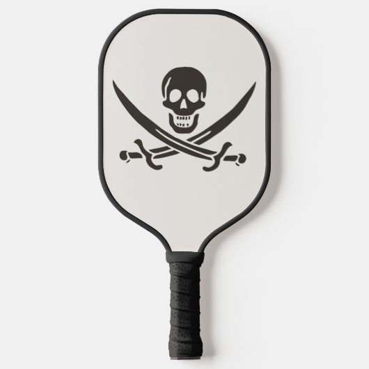 Obsidian Skull Schwerter Pirate Flag Calico Jack Pickleball Schläger (Vorderseite)