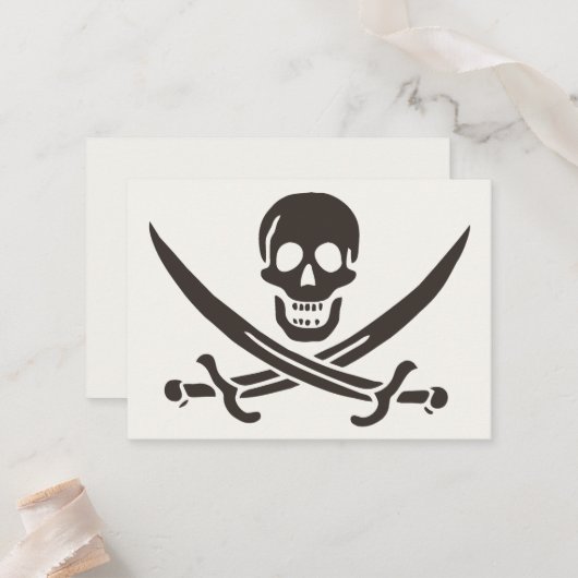 Obsidian Skull Schwerter Pirate Flag Calico Jack Platzkarte (Vorderseite/Rückseite Beispiel)