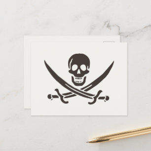 Obsidian Skull Schwerter Pirate Flag Calico Jack Postkarte