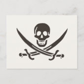 Obsidian Skull Schwerter Pirate Flag Calico Jack Postkarte (Vorderseite)
