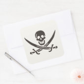 Obsidian Skull Schwerter Pirate Flag Calico Jack Quadratischer Aufkleber (Umschlag)