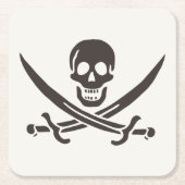 Obsidian Skull Schwerter Pirate Flag Calico Jack Rechteckiger Pappuntersetzer (Vorderseite)