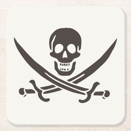 Obsidian Skull Schwerter Pirate Flag Calico Jack Rechteckiger Pappuntersetzer (Vorderseite)