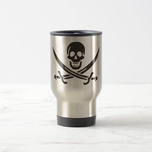 Obsidian Skull Schwerter Pirate Flag Calico Jack Reisebecher (Mittel)