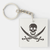 Obsidian Skull Schwerter Pirate Flag Calico Jack Schlüsselanhänger (Vorderseite)