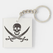 Obsidian Skull Schwerter Pirate Flag Calico Jack Schlüsselanhänger (Rückseite)