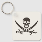 Obsidian Skull Schwerter Pirate Flag Calico Jack Schlüsselanhänger (Vorderseite)