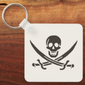Obsidian Skull Schwerter Pirate Flag Calico Jack Schlüsselanhänger (Vorderseite)