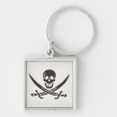 Obsidian Skull Schwerter Pirate Flag Calico Jack Schlüsselanhänger (Vorne)