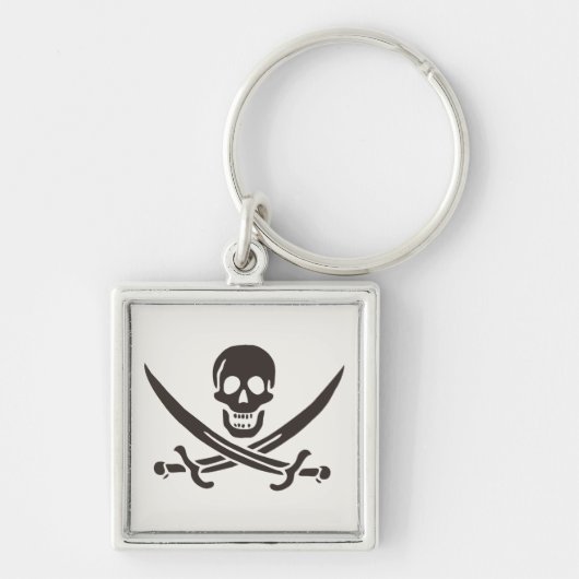Obsidian Skull Schwerter Pirate Flag Calico Jack Schlüsselanhänger (Vorne)