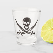 Obsidian Skull Schwerter Pirate Flag Calico Jack Schnapsglas (Vorderseite)