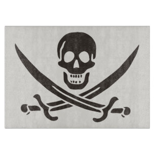 Obsidian Skull Schwerter Pirate Flag Calico Jack Schneidebrett