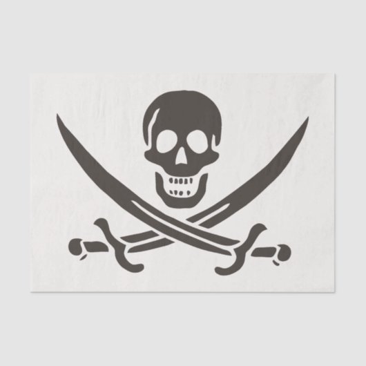 Obsidian Skull Schwerter Pirate Flag Calico Jack Seidenpapier (Vorderseite)