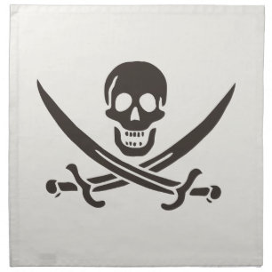 Obsidian Skull Schwerter Pirate Flag Calico Jack Serviette