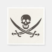 Obsidian Skull Schwerter Pirate Flag Calico Jack Serviette (Vorderseite)