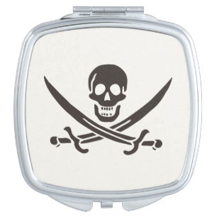 Obsidian Skull Schwerter Pirate Flag Calico Jack Taschenspiegel