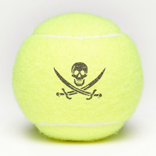 Obsidian Skull Schwerter Pirate Flag Calico Jack Tennisbälle (Vorderseite)