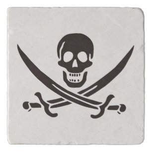 Obsidian Skull Schwerter Pirate Flag Calico Jack Töpfeuntersetzer