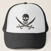 Obsidian Skull Schwerter Pirate Flag Calico Jack Truckerkappe (Vorderseite)