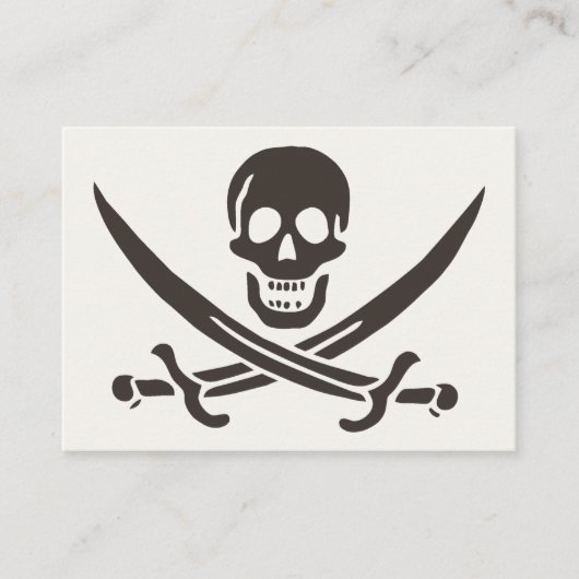 Obsidian Skull Schwerter Pirate Flag Calico Jack Visitenkarte (Vorderseite)
