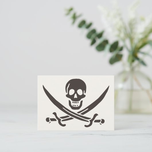 Obsidian Skull Schwerter Pirate Flag Calico Jack Visitenkarte (Stehend Vorderseite)