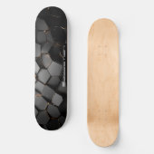 Obsidian und abstrakte goldene Materialgestaltung Skateboard (Vorderseite)