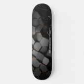 Obsidian und abstrakte goldene Materialgestaltung Skateboard (Vorderseite)