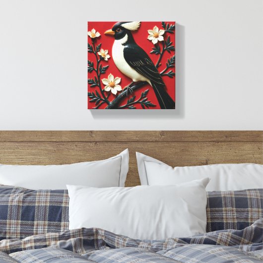 Obsidian und Elfenbeinbarsch Leinwanddruck (Insitu (Schlafzimmer))