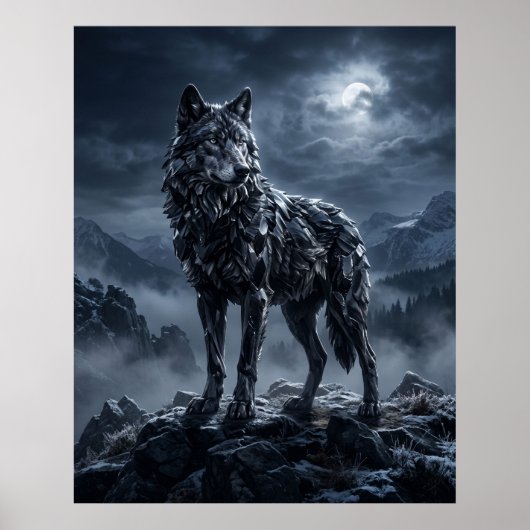 Obsidian Wolf Midnight Ridge Poster (Vorne)