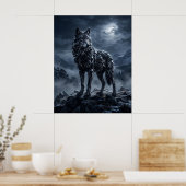 Obsidian Wolf Midnight Ridge Poster (Küche)