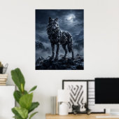 Obsidian Wolf Midnight Ridge Poster (Heimbüro)