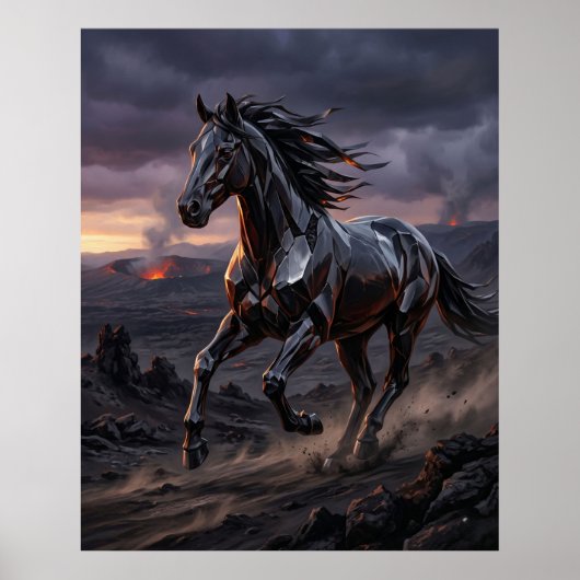 Obsidianpferd Sturmangriff Poster (Vorne)