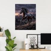 Obsidianpferd Sturmangriff Poster (Heimbüro)