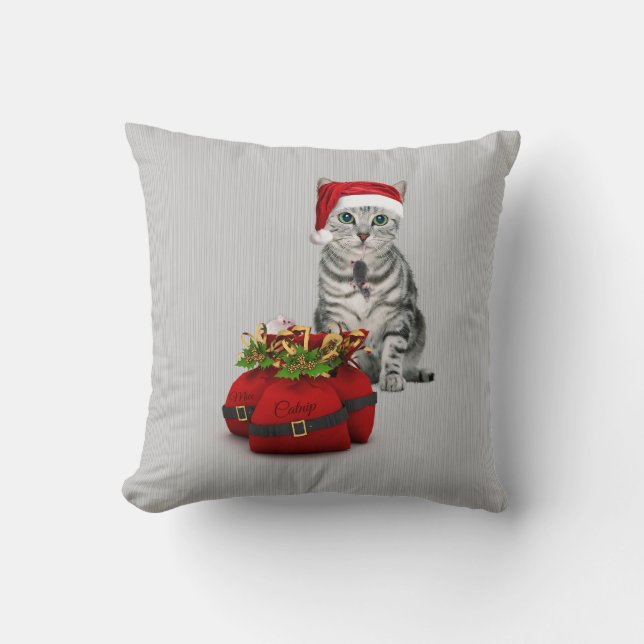 OBSOLETE Cat and Mouse Christmas Monogram Kissen (Vorderseite)
