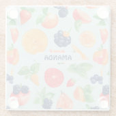 Obst Aquarellfarbenes Personalisiertes Muster Glasuntersetzer (Rückseite)