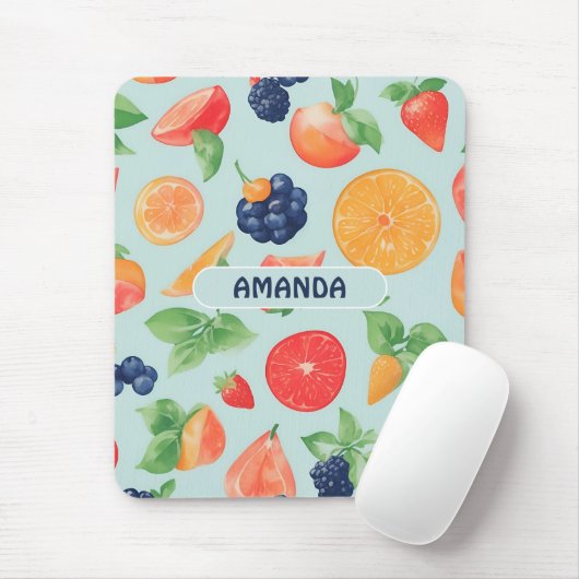 Obst Aquarellfarbenes Personalisiertes Muster Mousepad (Mit Mouse)