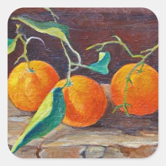 Obst auf einem Haltegeld 2014 2 Quadratischer Aufkleber (Vorderseite)