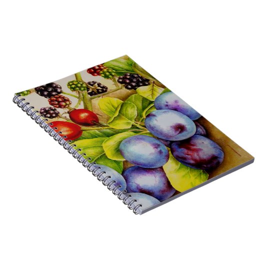 Obst aus dem Hedgerow Fine Art Notebook Notizblock (Rechte Seite)