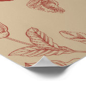 Obst, Beeren und Blume. Herbstnahtloses Muster Poster (Ecke)