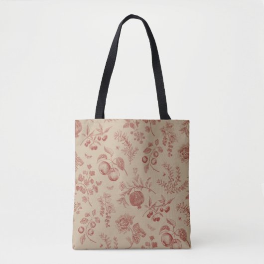 Obst, Beeren und Blume. Herbstnahtloses Muster Tasche (Vorderseite)