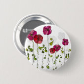 Obst Blume Cool Niedlich Girly Retro Floral Button (Vorne & Hinten)