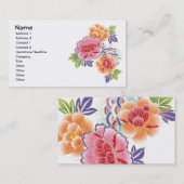 Obst Blume Cool Niedlich Girly Retro Floral Visitenkarte (Vorne/Hinten)