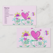 Obst Blume Cool Niedlich Girly Retro Floral Visitenkarte (Vorne/Hinten)