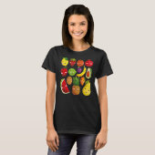 Obst Collage Niedliches Obst und Gemüse T-Shirt (Vorne ganz)